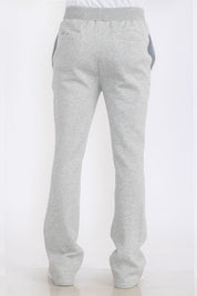 Men's Solid Fleece Flared Sweatpants with Zippered Pockets