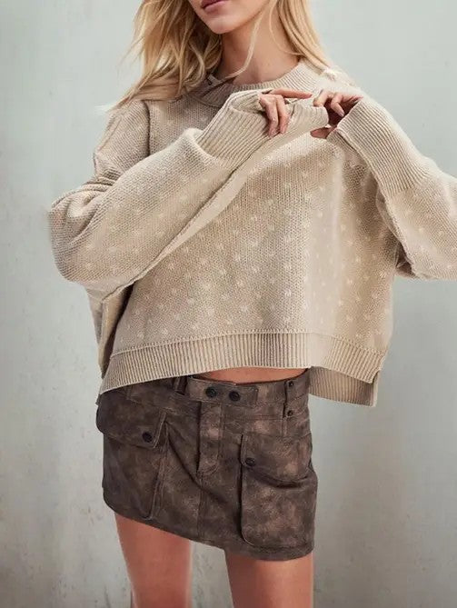 Women's Crewneck Bow Knit Sweater