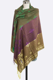 Women's Large Pashmina Fashion Scarf for Mardi Gras