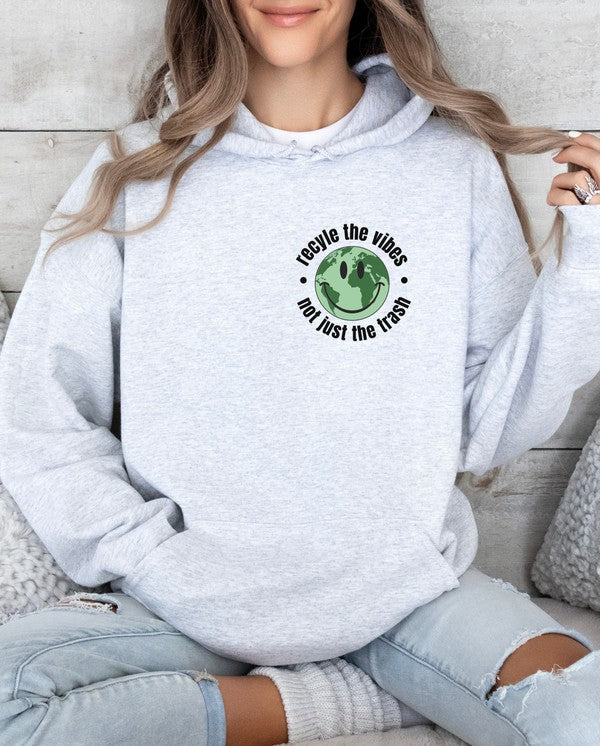 Unisex Graphic Hoodie - "Recycle the Vibes" Eco-Friendly Sweatshirt