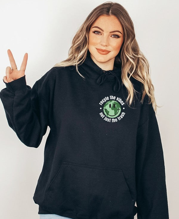 Unisex Graphic Hoodie - "Recycle the Vibes" Eco-Friendly Sweatshirt