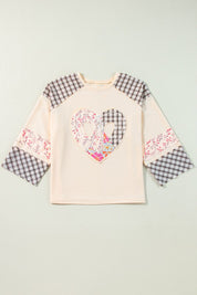 Women's Oversized Heart Graphic Long Sleeve Sweatshirt