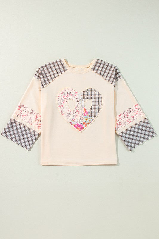 Women's Oversized Heart Graphic Long Sleeve Sweatshirt