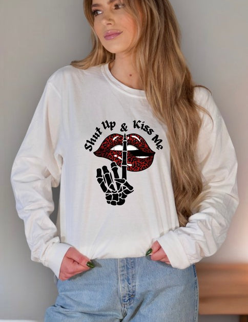 Unisex Long Sleeve Graphic Cotton Tee Shirt