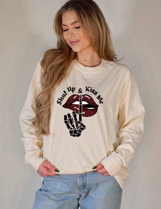 Unisex Long Sleeve Graphic Cotton Tee Shirt