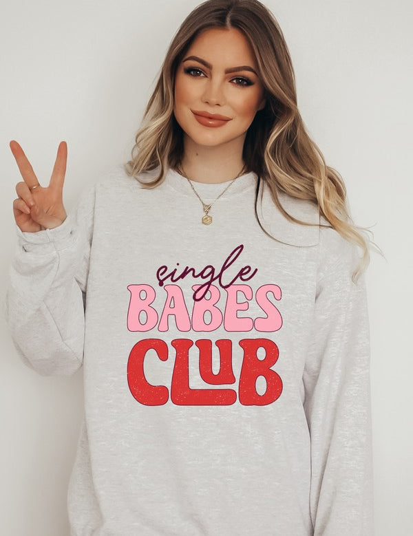 Women's Graphic Crew Neck Sweatshirt - Single Babes Club