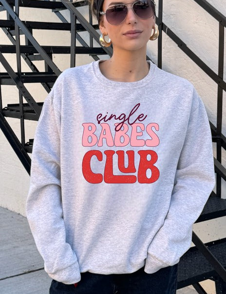 Women's Graphic Crew Neck Sweatshirt - Single Babes Club