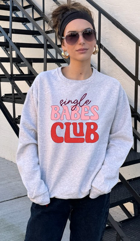 Women's Graphic Crew Neck Sweatshirt - Single Babes Club