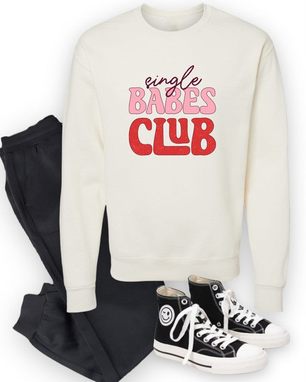 Women's Graphic Crew Neck Sweatshirt - Single Babes Club