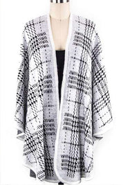 Women's Plaid Open Front Cardigan Shawl