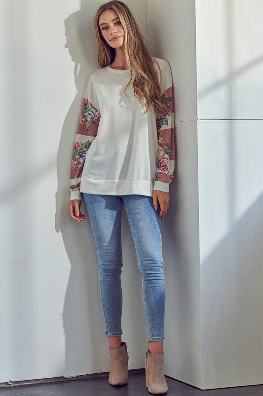 Women's Casual Floral Mix Sweatshirt