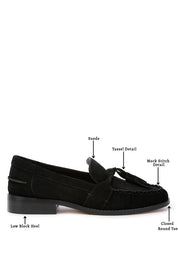 Men's Casual Suede Loafers with Tassel Detail