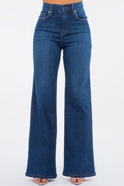 Women's High Rise Wide Leg Jeans in Dark Wash