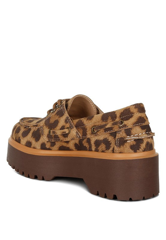 Women's Formal Leopard Print Suede Oxford Loafers