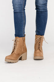 Women's Fuzzy Lace-Up Combat Boots