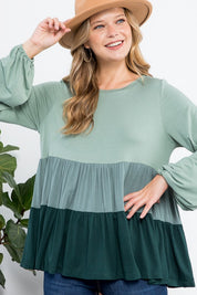 Women's Color Block Tiered Swing Top