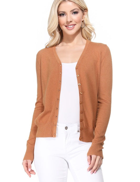 Women's V-Neck Button Down Knit Cardigan Sweater