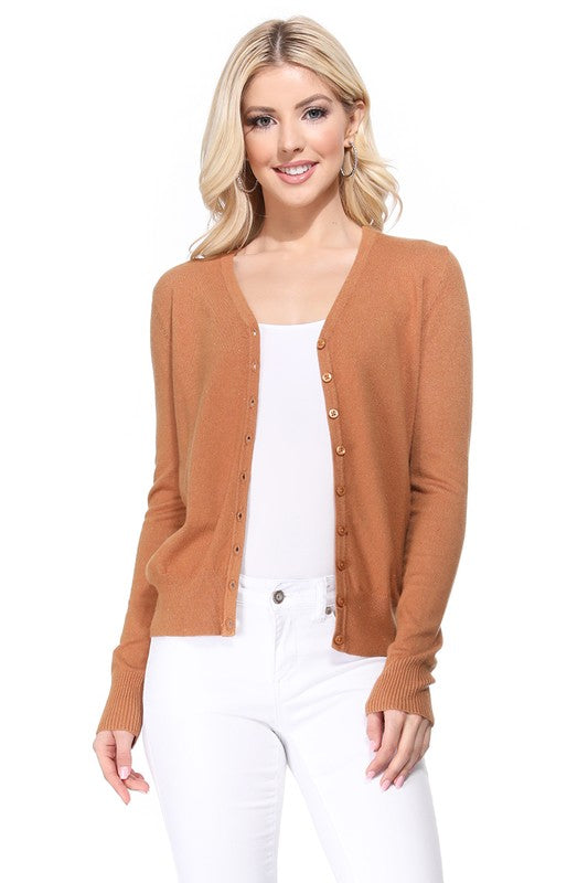 Women's Loose Fit V-Neck Button Down Knit Cardigan Sweater