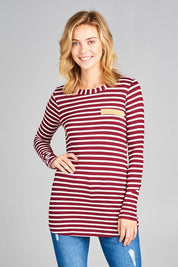 Women's Stripe Jersey Basic Top