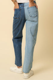 Women's High Waisted Crossover Straight Jeans