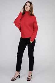 Women's Loose Fit Viscose Dolman Sleeve Turtleneck Sweater