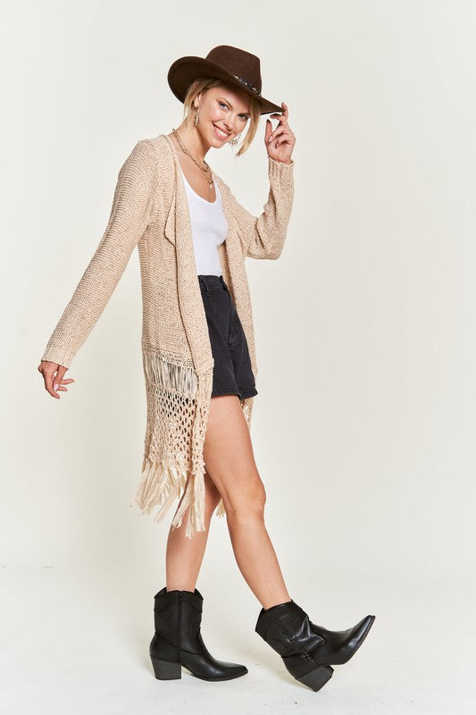 Women's Fringe Knit Cardigan