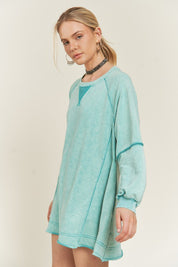 Women's Colorwash Tunic Sweatshirt with Pockets