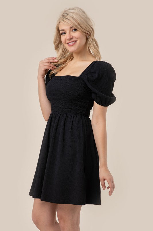 Women's Puff Sleeve Smocked Dress