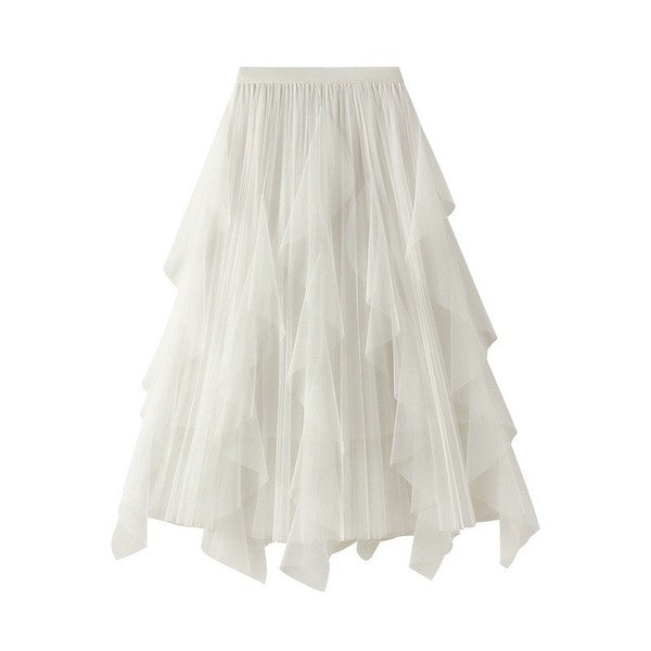 Women's Pleated Chiffon Midi Skirt