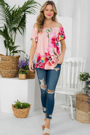 Women's Floral Off Shoulder Top