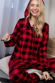 Plus Size Cozy Plaid Jogging Set for Women