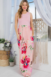 FLORAL MIX TANK MAXI DRESS