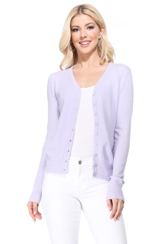 Women's Loose Fit V-Neck Button Down Knit Cardigan Sweater