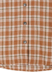 Women's Beige Plaid Button-Up Shirt