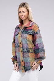 Women's Loose Fit Check Shirt Jacket