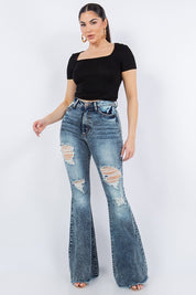 Women's High Rise Bell Bottom Jeans