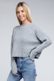 Women's Relaxed Fit Mock Neck Pullover