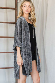 Women's Metallic Animal Print Kimono