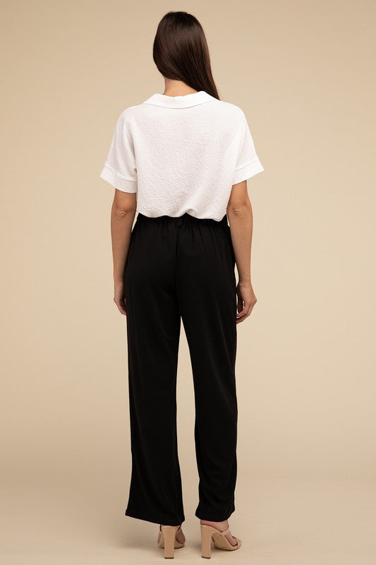 Women's Relaxed Waffle Trouser Pants