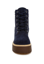 Women's Quilted Collar Suede High Ankle Boots