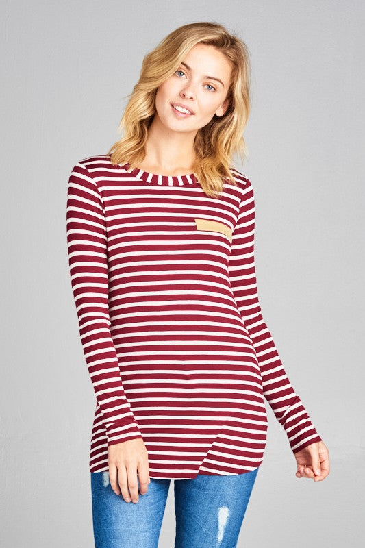 Women's Stripe Jersey Basic Top