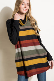 Women's Casual Loose Fit Turtle Neck Tunic Top