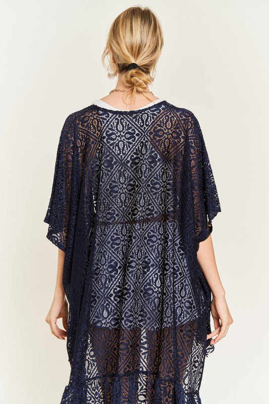 Women's Lace Ruffle Kimono