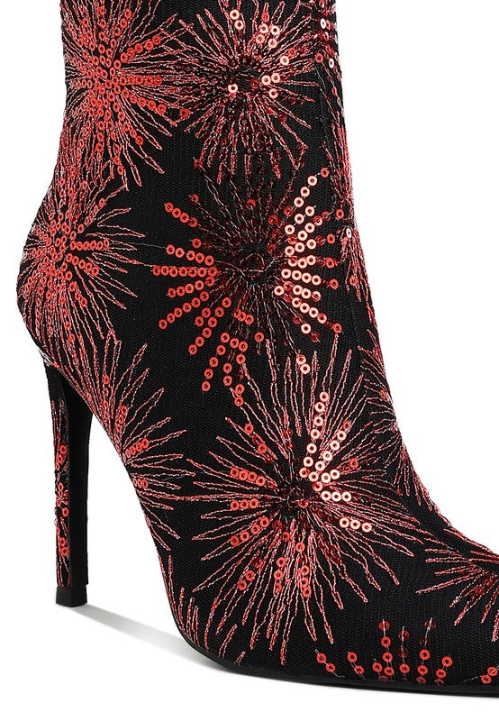 Women's Sequin Embellished Stiletto Boots