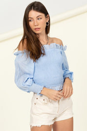 Women's Off-the-Shoulder Smocked Top