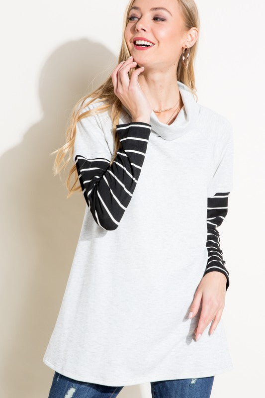 Women's Casual Loose Fit Turtle Neck Top