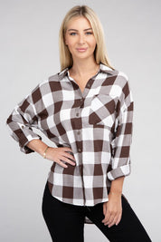 Women's Casual Plaid Flannel Shirt