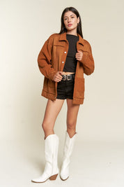 Women's Oversized Faux Fur Suede Jacket