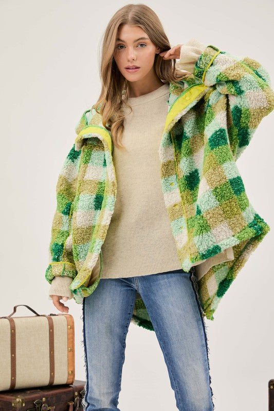 Women's Casual Plaid Back Relaxed Jacket