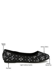 Women's Sequin Embellished Ballet Flats